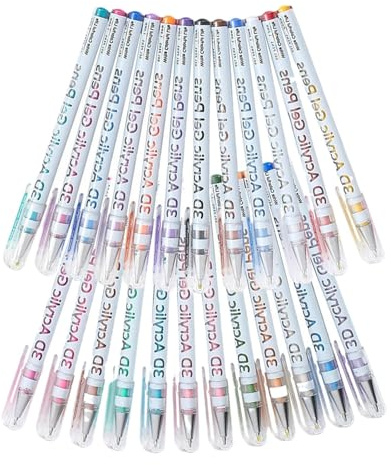3D-Acrylmalerei-Gelstifte, Acrylfarben-Marker für Felsen, wasserbasierte Zeichnen, Malmarker für Holz, Stein, Leinwand, Stoff, Sammelalben, Karten, Kritzeleien