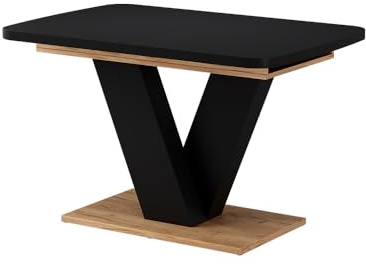 Vicco Esstisch Fenaro, Schwarz/Goldkraft Eiche, 120-160 x 80 cm | ausziehbar, mit Synchronauszug für variable Tischlänge