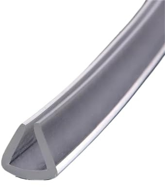 Guarnizione a U per box doccia, Protezione trasparente in gomma for rivestimento del bordo del canale a U, scanalatura da 0,5 mm a 35 mm, 1 metro(15x35)
