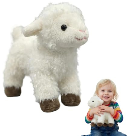 JORCEDI Schaf Kuscheltier,Süßes Plüsch Schaf Lamm Stofftier Plüschtier,Weiche Kuschelige Spielzeitbegleiter, Geschenk für Jungen Mädchen (Weiß 1)