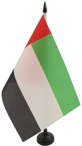 Fujairah bordsflagga 21 x 14 cm - liten Fujairah skrivbordsflagga i Förenade Arabemiraten 14 x 21 cm - AZ FLAG