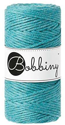 Bobbiny Makramee Kordel 3mm - 100m Wahl (Blaugrün)