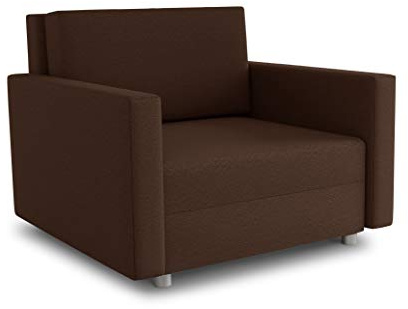 Sofnet - Schlafsofa Pura Midi mit Bettkasten (Braun, Suedine 26) | Polstersofa mit Schlaffunktion, Bettsofa, Sofa, Veloursstoff, große Schlaffläche, modernes Design
