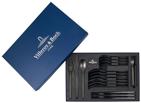 Villeroy & Boch 12-6556-9058 Cuberterías combinadas, Stainless Steel, Negro