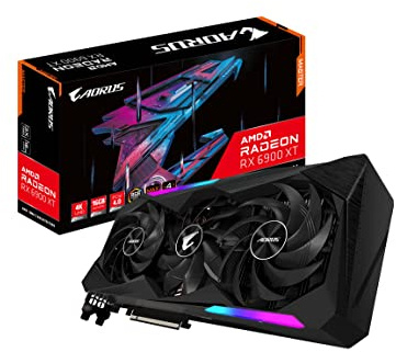 Gigabyte AORUS Carte Graphique Radeon RX 6900 XT Master 16G, Refroidissement Couvert Max, GDDR6 256 Bits GV-R69XTAORUS M-16GD REV2.0