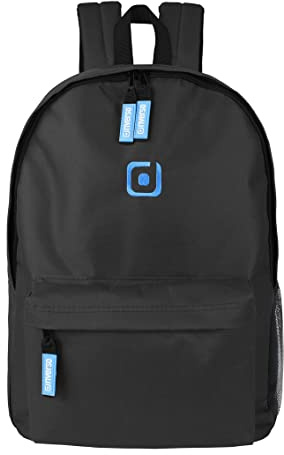 riverso RIVRoy, zaino da uomo e donna, 24 l, zaino per la scuola, zaino per computer portatile, 17 pollici, impermeabile, sport, tempo libero, chiusura lampo, 100% poliestere, Nero