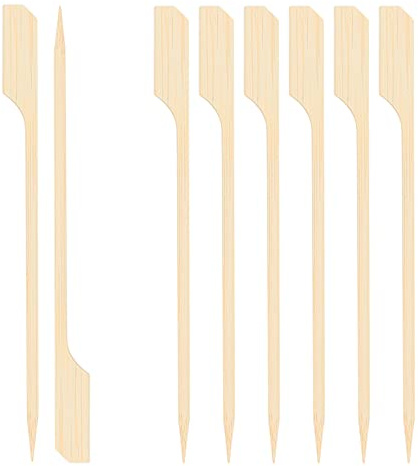 EXNIMA, Lot 50 ou 100 Pièces, Brochettes en Bambou pour Barbecue, Piques, Brochettes Fingerfood en Bambou, Bâtons pour Grillade, Fêtes, Cocktail, Fruit, pour L'artisanat, Tailles 12,15,20 ou 25cm.