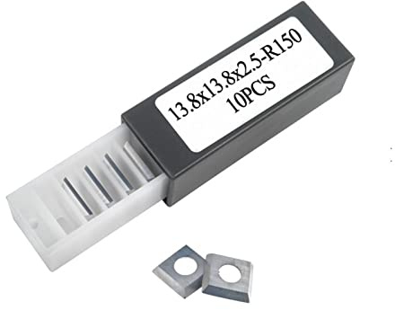 DUPHA 13.8mm Carré Carbure Inserts Cutters 13.8x13.8x2.5-R150 Carré Carbure De Tungstène Remplacement Cutter Inserts for Tour À Bois Outils De Tournage 10pcs