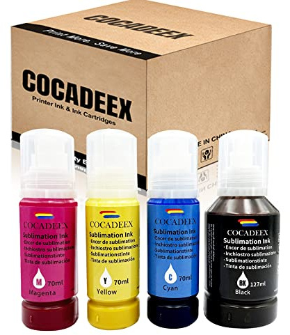 Cocadex Sublimationstinte ist kompatibel mit dem Drucker ET-2710 ET-2710 ET-4760 ET-15000 ET-16600 ET-4750 ST-2000 ST-3000 ST-4000 ET-2700 ET-2750 ET-3700 ET-7700 ET-4800 (BK C M Y)