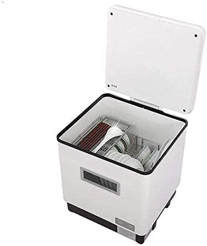Diskmaskin hushåll helautomatisk mini skrivbord borste skål maskin, 3D högtryckssprayteknik, desinfektion vid hög temperatur + UV-sterilisering