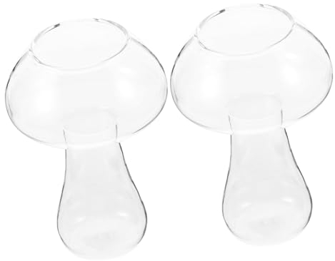 BESTonZON 2pezzi Bicchiere Cocktail Forma Fungo Vetro Bicchieri Da Bar Festa Ktv Durevoli Resistenza Rottura Chiarezza Colori Liquido Pulizia Facile Manutenzione Fatica Ospiti Riunione
