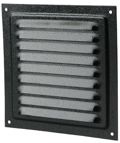 300x300mm METAL LÜFTUNGSGITTER - Schwarz, mit INSEKTENSCHUTZ Ventilation Gitter Abluft/Zuluft Entlüftung Belüftung