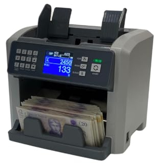 Cashtec CT1900 CIS Multi Currency Note Counter with Counterfeit Detection pre Loaded to Count GBP, Scottish and Northern Irish Notes. Also pre Loaded to Count the new King Charles Notes.
