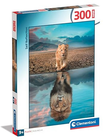 Clementoni - 21719 - Supercolor Puzzle - Self Reflection - 300 Pezzi - Puzzle Bambini 9 Anni, Puzzle Illustrazione, Animali, Made In Italy