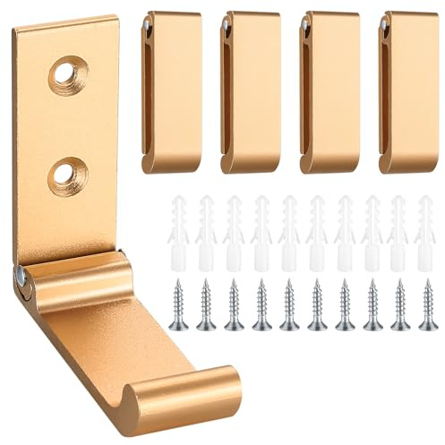 pzihao 5 Stk Faltbarer Wandhaken, Klapphaken, 90° Faltbare Kleiderhaken, Wandhandtuchhaken, für Küche Bad Wand Jacke Handtuch Schlüssel Taschen Haken, Roségold
