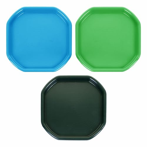 [SKY BLUE, LIME GREEN & DARK GREEN] - SMALL Tuff Tray 70cm x 70cm Fun Play Mixing Board Sand Water Pit Tray for Cement Mortar Sand Plastering Messy Activities Multipurpose Tray.