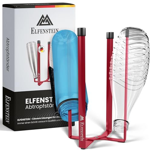 Elfenstein Flaschen Abtropfständer - Flaschenständer zum Abtropfen - Metall Abtropfgestell Flaschen klappbar - Flaschenhalter Küche 100% standfest, Küchen Gadgets praktisch