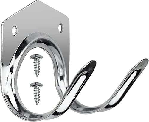 EliteKoopers Wall Mount Metal Hanger Hooks Hanging Accessories for Ropes, Garden & Garage Tools Ladder Storage Organiser (Silver 50Pcs)
