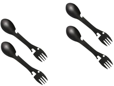 4 Pièces couteau et fourchette cuillère intégrés ustensiles de camping cuillère à soupe multifonctionnelle couteau multifonction tire bouchon couverts de table couverts d'extérieur Yardwe