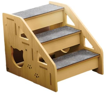 Folpus Hunderampe Haustierrampe 3 Stufen Haustierbedarf Tragbar für ältere Katzen Katzentreppe Haustiere Katzenstufenhaus für Zuhause Auto Sofa Couch