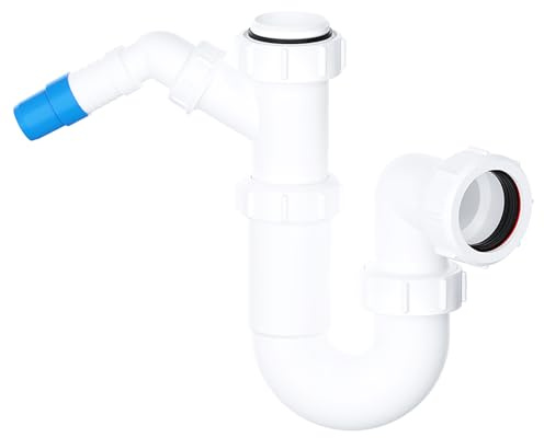 SPARES2GO Siphon télescopique pour évier de cuisine machine à laver lave-vaisselle 75 mm kit de vidange d'eau