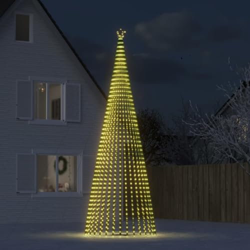 IKAYAA LED Weihnachtsbaum Aussen 500 cm 1544 LEDs Weihnachtsbaum Metall Weihnachtsbaum kegelform led Tannenbaum Lichterbaum Weihnachtsdeko Aussen Weihnachtsbaum -Warmweiß