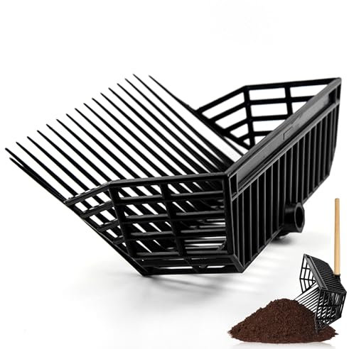 LIYJTK Durable Plastic Pitchfork with Stable Fork Head - Perfect for Horse Manure Rake and Picking Up Manure - Includes Pitch Fork Handle for Easy Use - Ideal for Spading Fork Needs