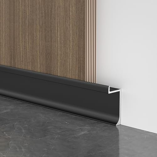 Raouoae Plinthe en Aluminium avec Moulures en Stratifié 125 Cm * 2 Pièces Plinthe pour Sol Stratifié Et Moulures Décoratives pour Transitions sans Couture Entre Murs Et Sols(Height:28mm)