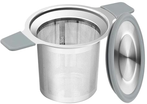 Stainless Steel Tea Infuser | Fine Mesh Filters | Tea Infuser Strainers | Ultra Fine Tea Ball | Large Capacity Handles with Lid for Teapots Mugs to Steep Loose Leaves & Coffee