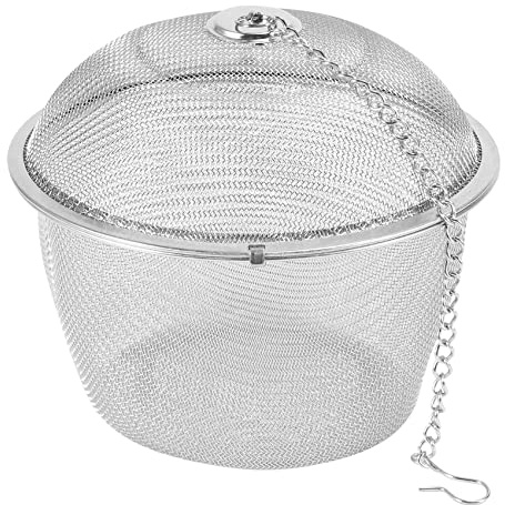 Wadakada Extra Large Stainless Steel Twist Lock Mesh Tea Ball Tea Infuser with Hook Chain