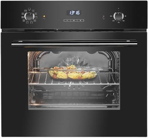 Bomann Einbaubackofen mit Grill, Heißluft & Ober-/Unterhitze | Backofen 56L | Ofen mit 50°C - 250°C Bereich & Touch Control | Oven mit 9 Backofen-Funktionen & aushängbarer Tür | EBO 7911 schwarz