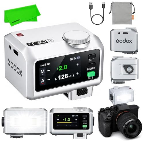 Godox iT30Pro F iT30 Pro Flash Kamerablitz Kompatibel mit Fujifilm, TTL Auto-Exposure 2,4GHz System HSS 1/8000s Mini Kamera Blitz, Vollfarb Touchscreen für Fuji X100VI GFX100RF XS20&10 XT30II (Silber)
