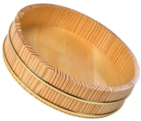 Warmhm Kit per Preparare Sushi Sushi Rice Mixing Tub Hangiri Giapponese in Legno per Riso, Grande Capacità e Design Raffinato, come Contenitore per Cibo in Cucina