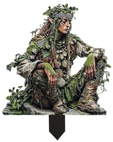 Generisch 2d GrüNes Gras Troll Gartenstecker,Figur Garten Fantasy Deko Gartenfiguren für DraußEn Wetterfest Fantasy Garten Deko Gartendeko Haufen MäRchen Troll mit Buch