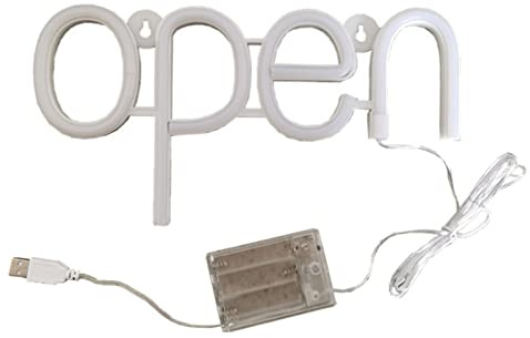 Watris Veiyi Wasserdicht Open Schild LED, Hohe Helligkeit Neon Schild | Mini Kunststoff Geöffnet Schild, für Outdoor Business