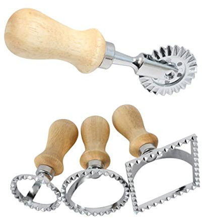 UKCOCO Emporte-pièces Poignée en Bois Lot de 3 en Acier Inoxydable Fabrication de Gâteaux et Biscuits Moule à Gâteau Rond Petit et Grand pour Pâtisserie