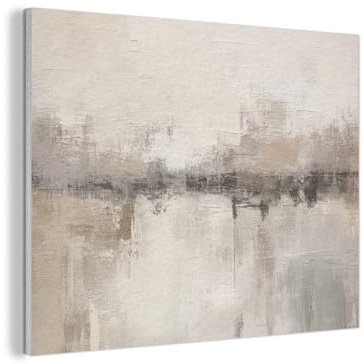 MuchoWow© Fieltros Decoracion Salon Moderno Para Dormitorio Adorno Pared | 100x70 cm - Estilo Actual Comedor Pasillo Wall Art Arte - Abstracto - Beige