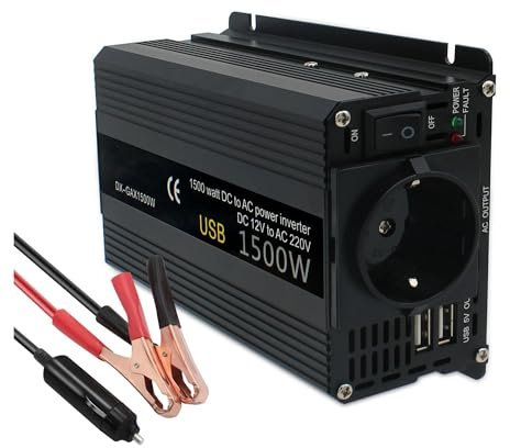 Convertisseur Convertisseur Puissance 12V 220V 500W 1500W 2000W 2600W 3000W Prise UE Onduleur Automatique 12 V Transformateur 12 V 220 V Onduleur Solaire Voiture Onduleur(12V 220V 1500W)