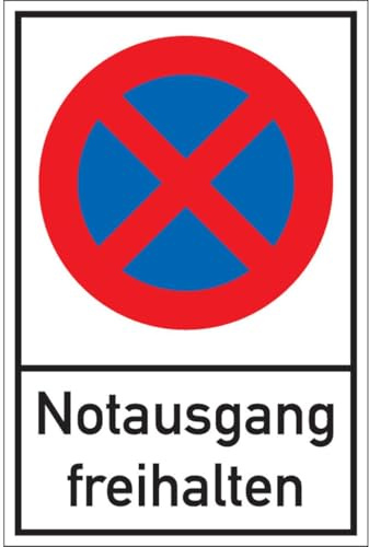 KSIGN Haltverbotsschild Notausgang freihalten, Aluminium, 400x600mm