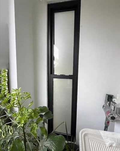 Fenster 30 cm Schmales Schiebefenster fürs Badezimmer, Schwarze Schiebefenster, Ersatzfenster für Schuppen, Individuelle Milchglasfenster für Wohnmobile(12x45in/30x114cm)