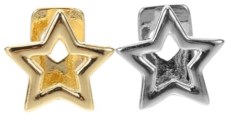 Veemoon Metallzahnkappen Sternzahn Grills 2 Stück Hip Hop Zahnschmuck für Männer Rapper Kostüm Accessoires bei Halloween