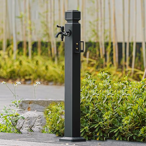 Colonne à eau de Jardin, Generic Colonne de Robinet D'extérieur, Robinet de Jardin avec Support de Tuyau, Chateau de Fontaine d'eau D'irrigation avec 2 Robinets(60cm/23.6in)