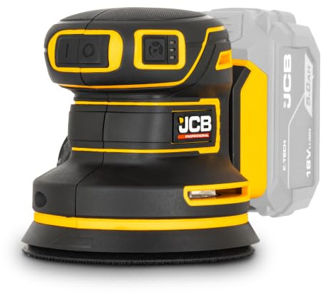 JCB Pro 18V Brushless Orbital Sander 125mm, Variable Speed, Dust Protected, Includes 4X Mesh Sanding Sheets & Dust Bag (Bare Tool)
