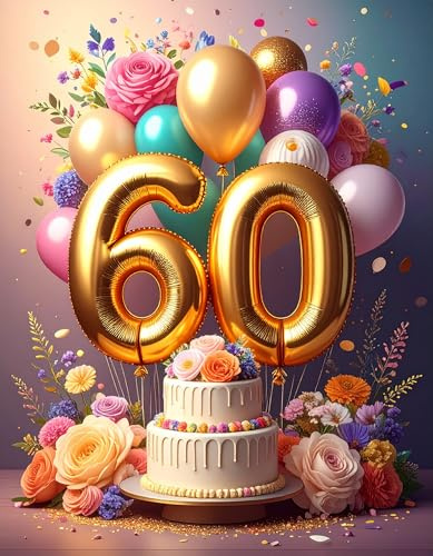 Stort födelsedagskort 60 år, diamantbröllop, kvinna eller man