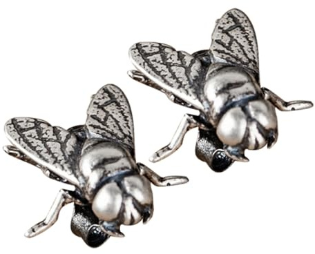 POPETPOP 1paio Orecchini Donna Punk Forma di Mosca Piccoli Decorativi Antiallergici Accessorio Moda Versatile per Regalo Femminile