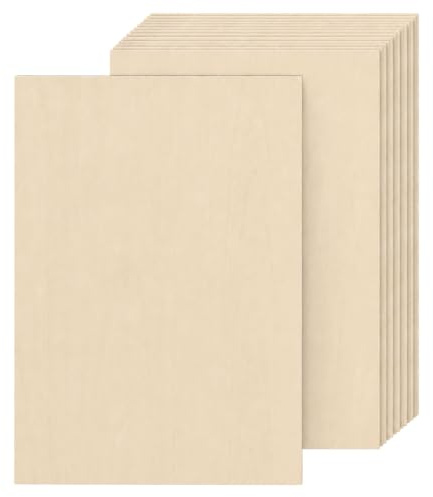 LignaLab Pannelli in Legno di Pioppo 3 mm 10PZ xA4 Pannello Compensato