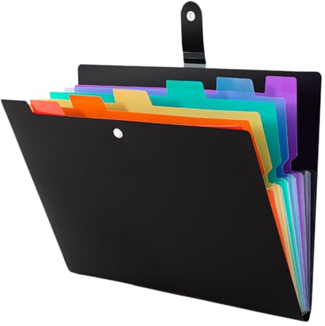 Classeur Souple A4 en PP Noir, Organisateur de Fichiers Portable | Papiers et Cartes de Visite, Usage Travail, Format A4 Spécialement Conçu, Rangement
