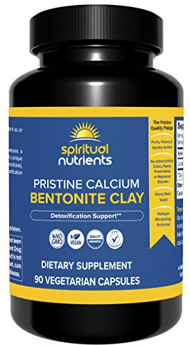 Spiritual Nutrients Pristine Calcium Bentonite Clay | Whole Body Detoxification, Featuring Calcium Aluminosilicate | Non-GMO, Vegan | 90 Capsules