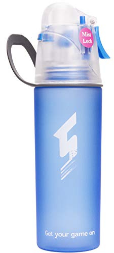 Qshare Misting Drinking Water Bottle, Spray Mist Sports Bottle for Outdoor Sport Hydration and Cooling Down, FDA Approved BPA-Free Misting Water Cup with Unique Mist Lock Design