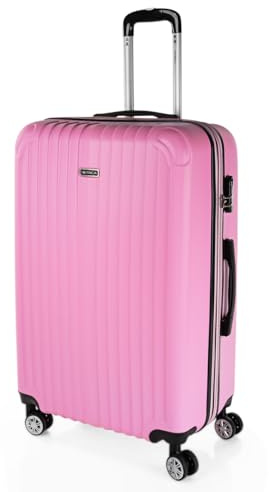 ITACA - Maletas Grandes De Viaje Rígidas Ligeras con 4 Doble Rueda 360° Maleta Grande 23 Kilos Alta Resistencia Extensible Maleta XL Duradera, Rosa